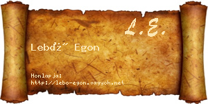 Lebó Egon névjegykártya